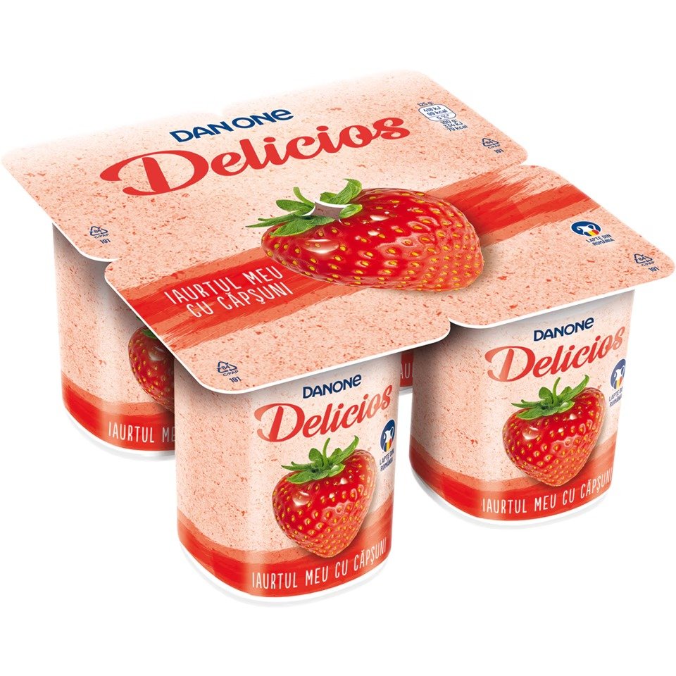 DANONE DELICIOS CAPSUNI 125G DANONE DELICIOS CAPSUNI 125G (24/bax) - imagine 1