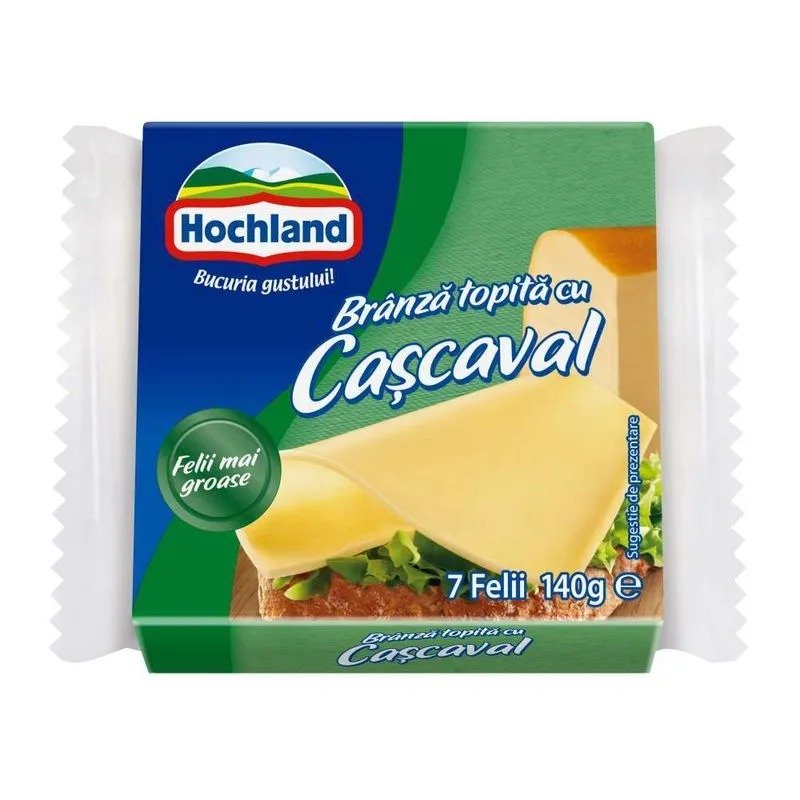 HOCHLAND BRANZA TOPITA FELII CASCAVAL 140G,7 FELII HOCHLAND BRANZA TOPITA FELII CASCAVAL 140G, 7 FELII - imagine 1