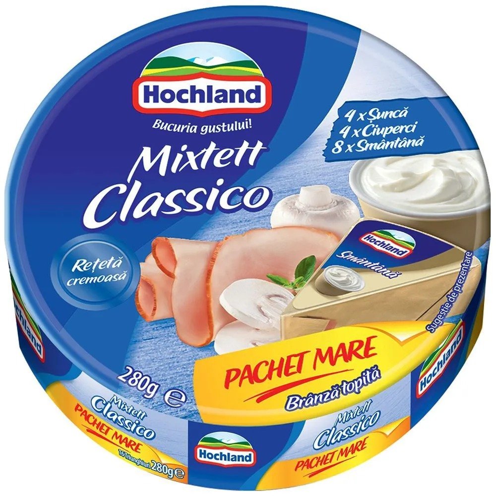 HOCHLAND BRANZA TOPITA TRIUNGHI FAMILY PACK MIXTET CLASSICO 280G HOCHLAND BRANZA TOPITA TRIUNGHI FAMILY PACK MIXTET CLASSICO 280G - imagine 1
