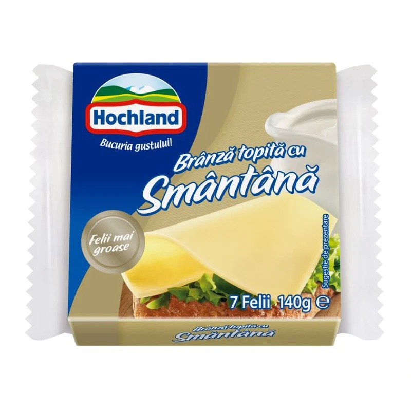HOCHLANDBRANZA TOPITA FELII SMANTANA 140G, 7 FELII HOCHLAND BRANZA TOPITA FELII SMANTANA 140G, 7 FELII - imagine 1