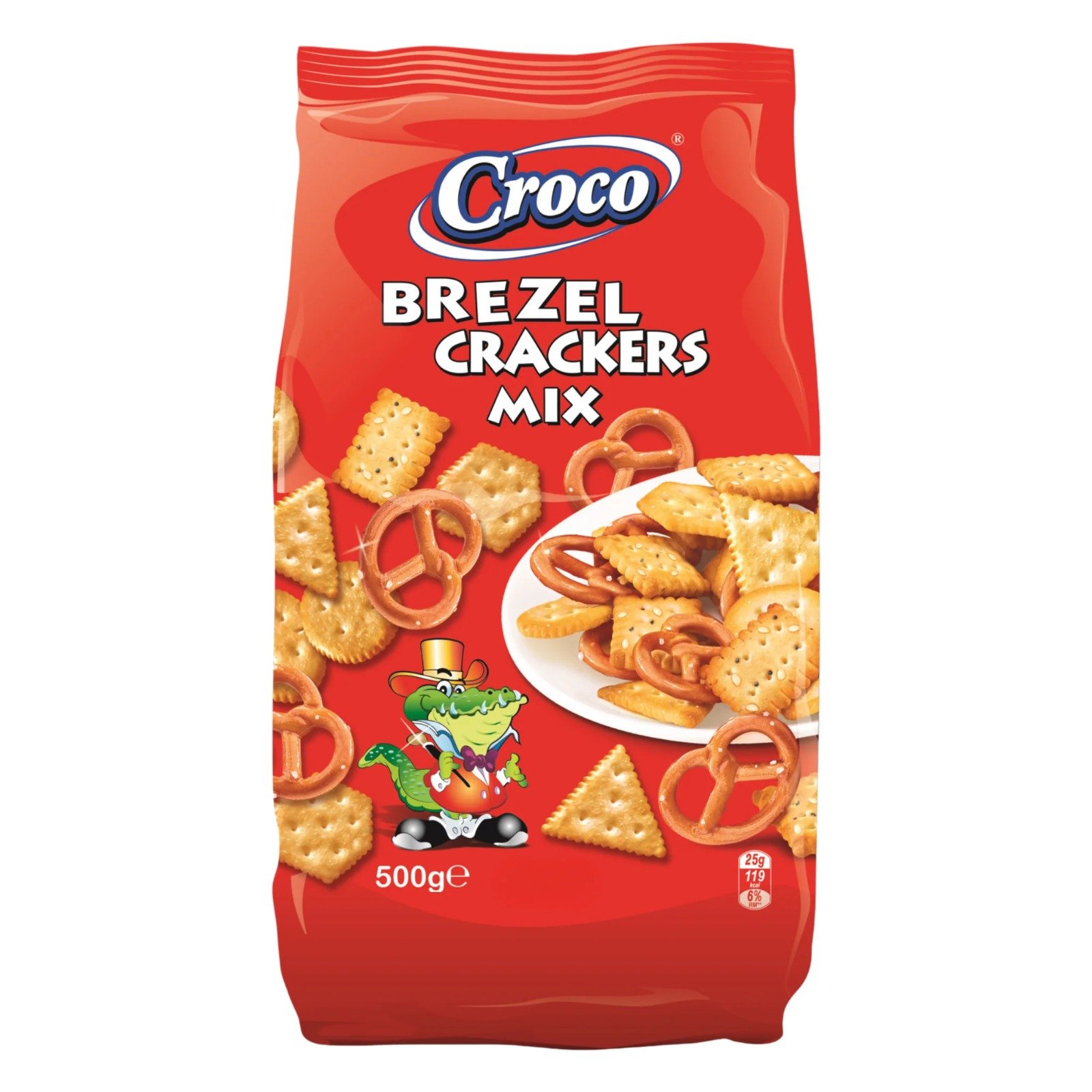 CROCO MIX CRACKERS & BREZEL 500G CROCO MIX CRACKERS & BREZEL 500G (10/bax) - imagine 1