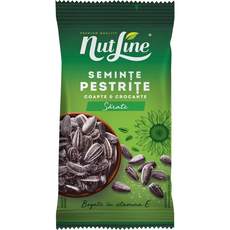 NUTLINE SEMINTE PESTRITE FLOAREA SOARELUI CU SARE 100G NUTLINE SEMINTE PESTRITE FLOAREA SOARELUI CU SARE 100G (12/bax) - imagine 1